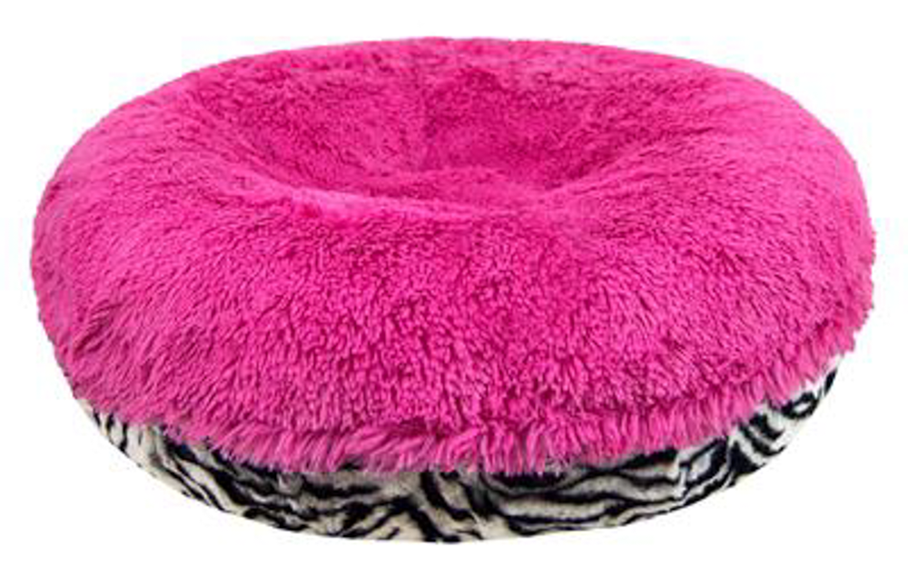 Bagel Bed -  Shown in Zebra and Shag Lollipop (Choose Your Own Fabrics!)