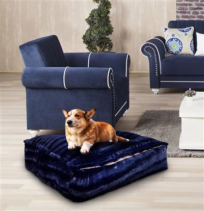 Sicilian Rectangle Bed - Shown in Midnight Blue (Choose Your Own Fabrics!)