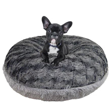 Bagel Bed - Shown in Shag Siberian Grey and Arctic Seal (Choose Your Own Fabrics!)
